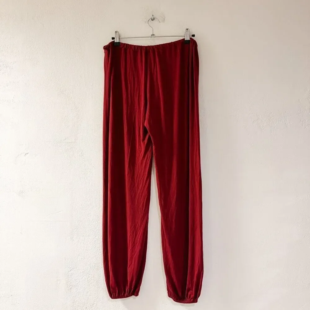 Eberjey Gisele Tencel Modal Slouchy Pajama Pants in Burgundy Medium